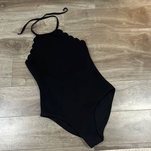 Black Scalloped Swim Suit